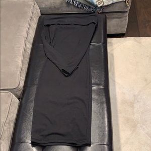 Off the shoulder black ribbed dress